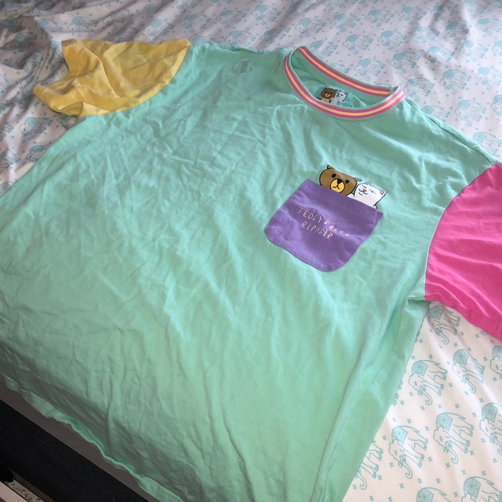 Color block teddy fresh x ripndip t shirt